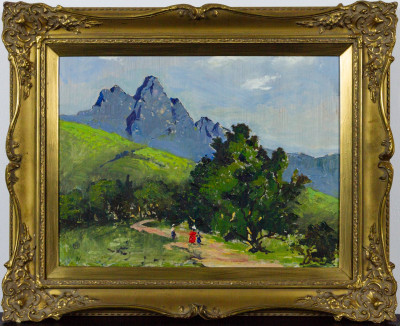 Figures on a Farm Road