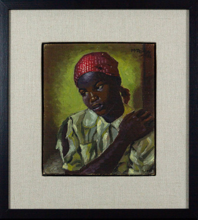WOMAN WITH RED SCARF